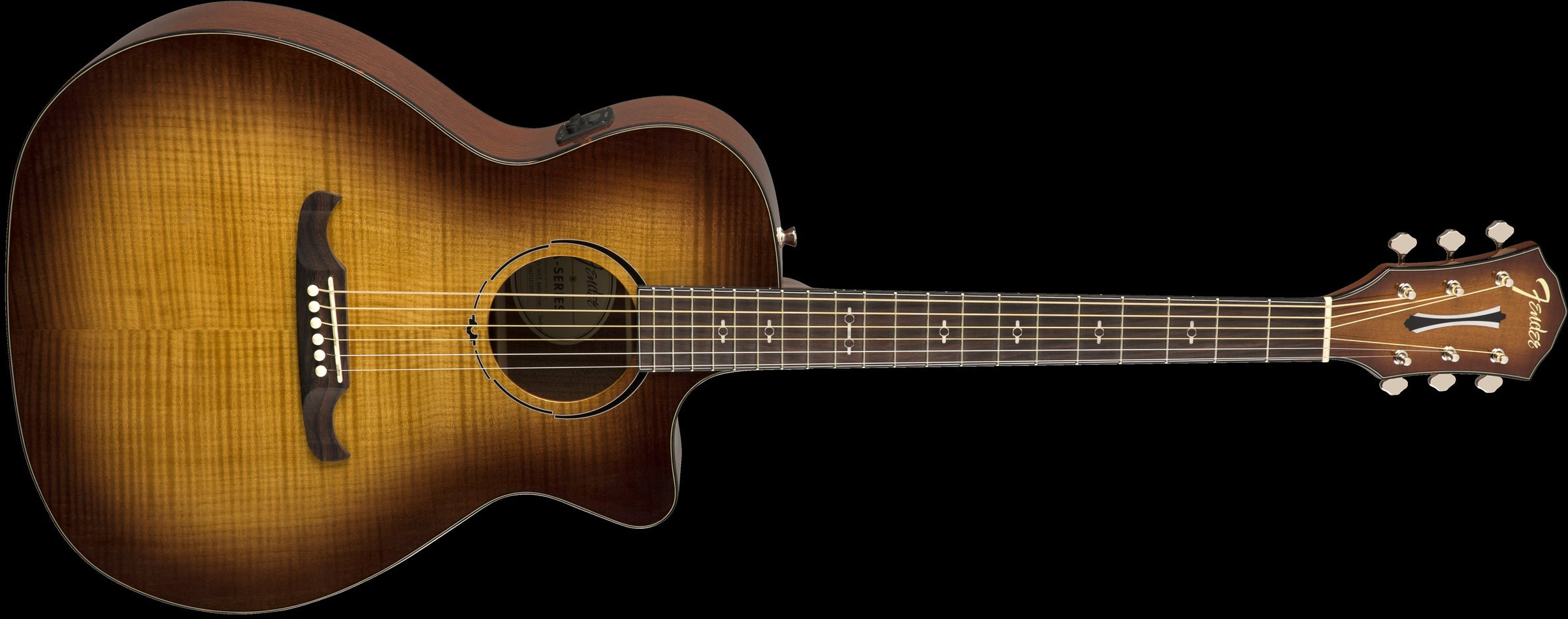 Fender FA-345CE Auditorium Acoustic Guitar with Laurel Fingerboard in 3-Tone Tea Burst