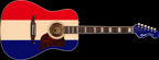Fender Limited Edition Buck Owens Kingman Dreadnought Acoustic Guitar w/Case - Red White and Blue
