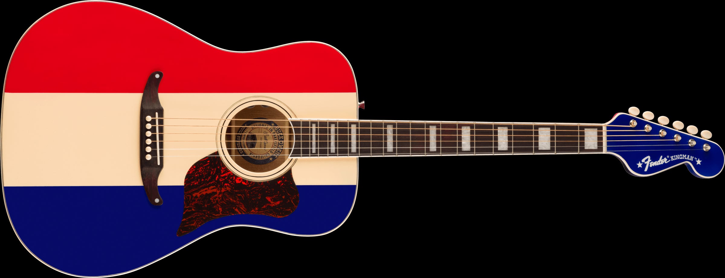 Fender Limited Edition Buck Owens Kingman Dreadnought Acoustic Guitar w/Case - Red White and Blue