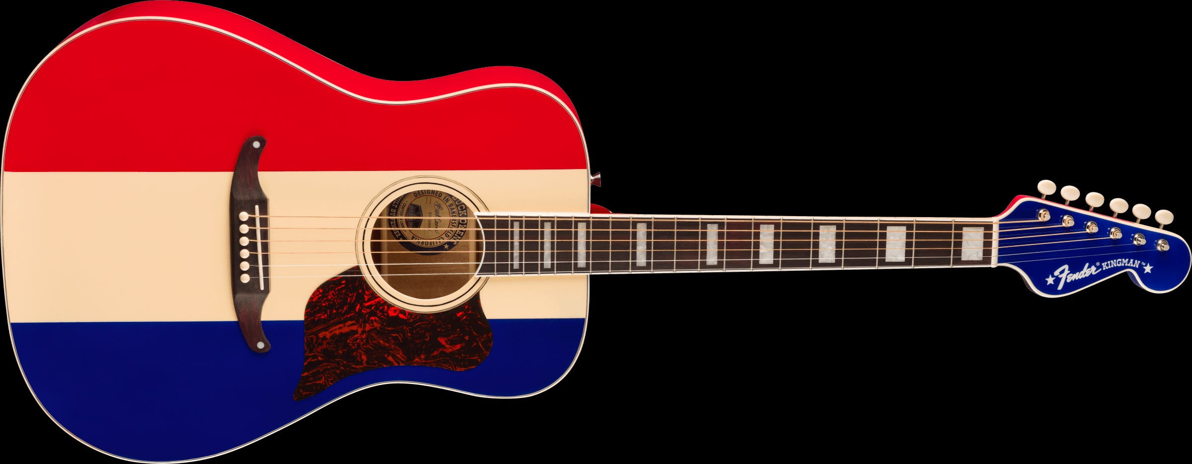 Fender Limited Edition Buck Owens Kingman Dreadnought Acoustic Guitar w/Case - Red White and Blue