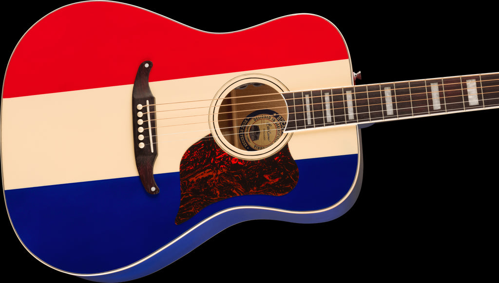 Fender Limited Edition Buck Owens Kingman Dreadnought Acoustic Guitar w/Case - Red White and Blue