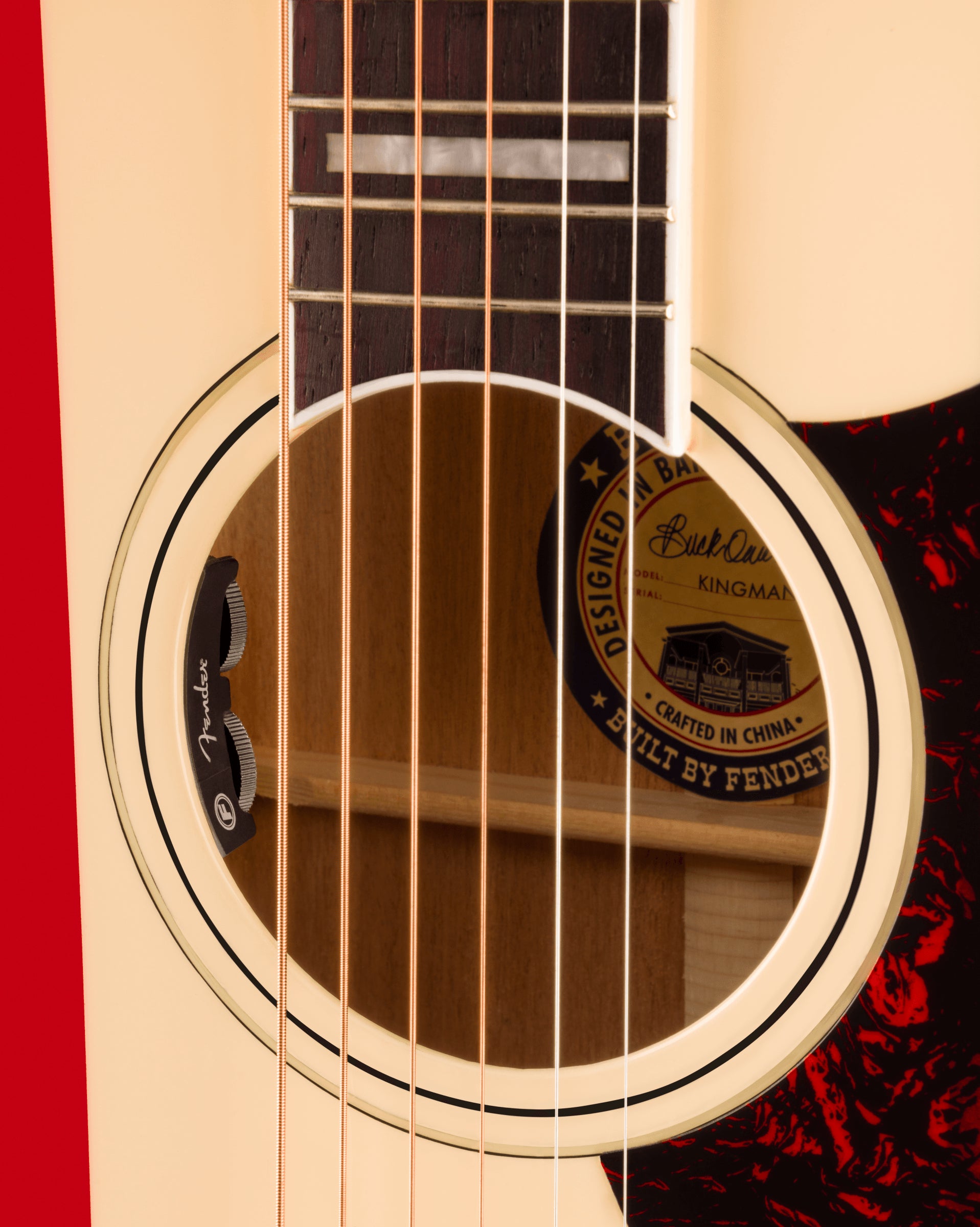 Fender Limited Edition Buck Owens Kingman Dreadnought Acoustic Guitar w/Case - Red White and Blue