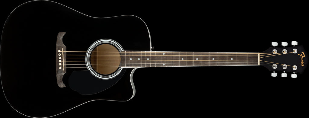 Fender FA-125CE Dreadnought Acoustic Guitar with Walnut Fingerboard in Black
