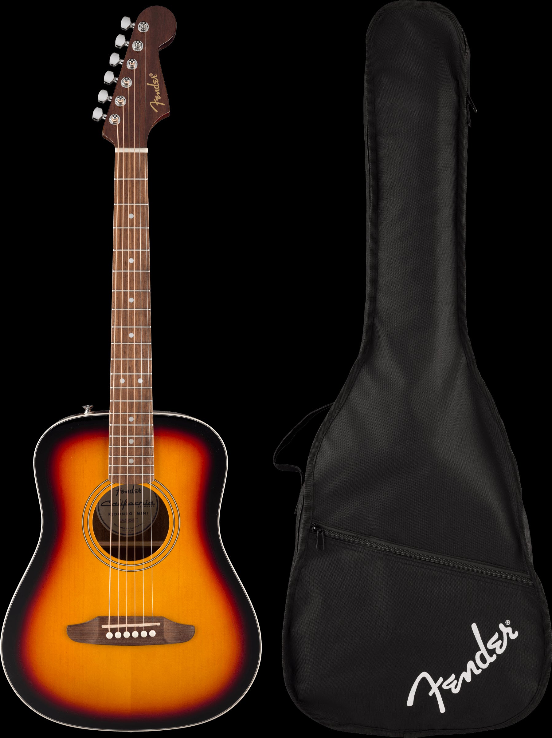 Fender California Standard Redondo Mini w/Bag Spruce Top - 3-Color Sunburst