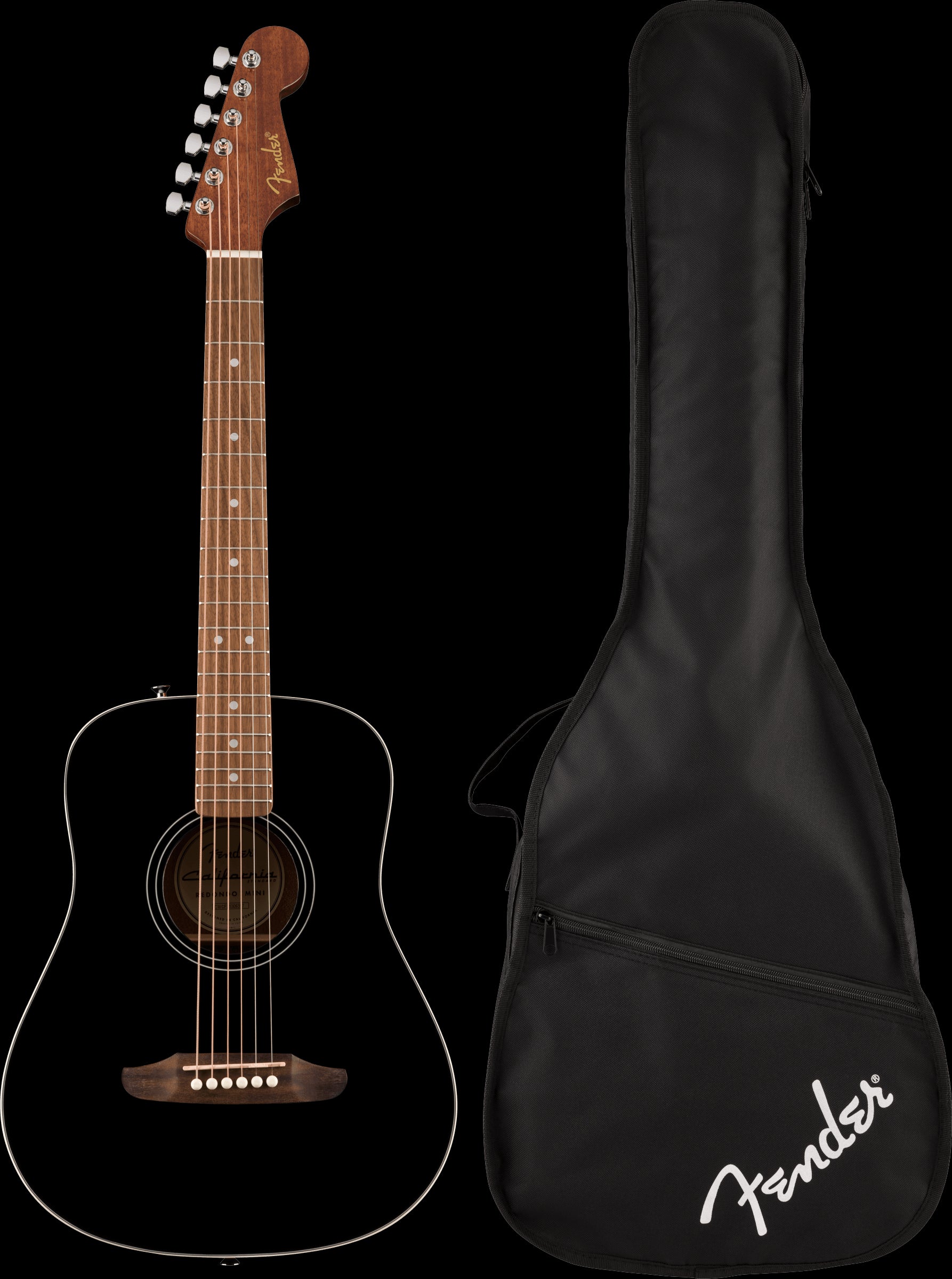 Fender California Standard Redondo Mini w/Bag Spruce Top - Black
