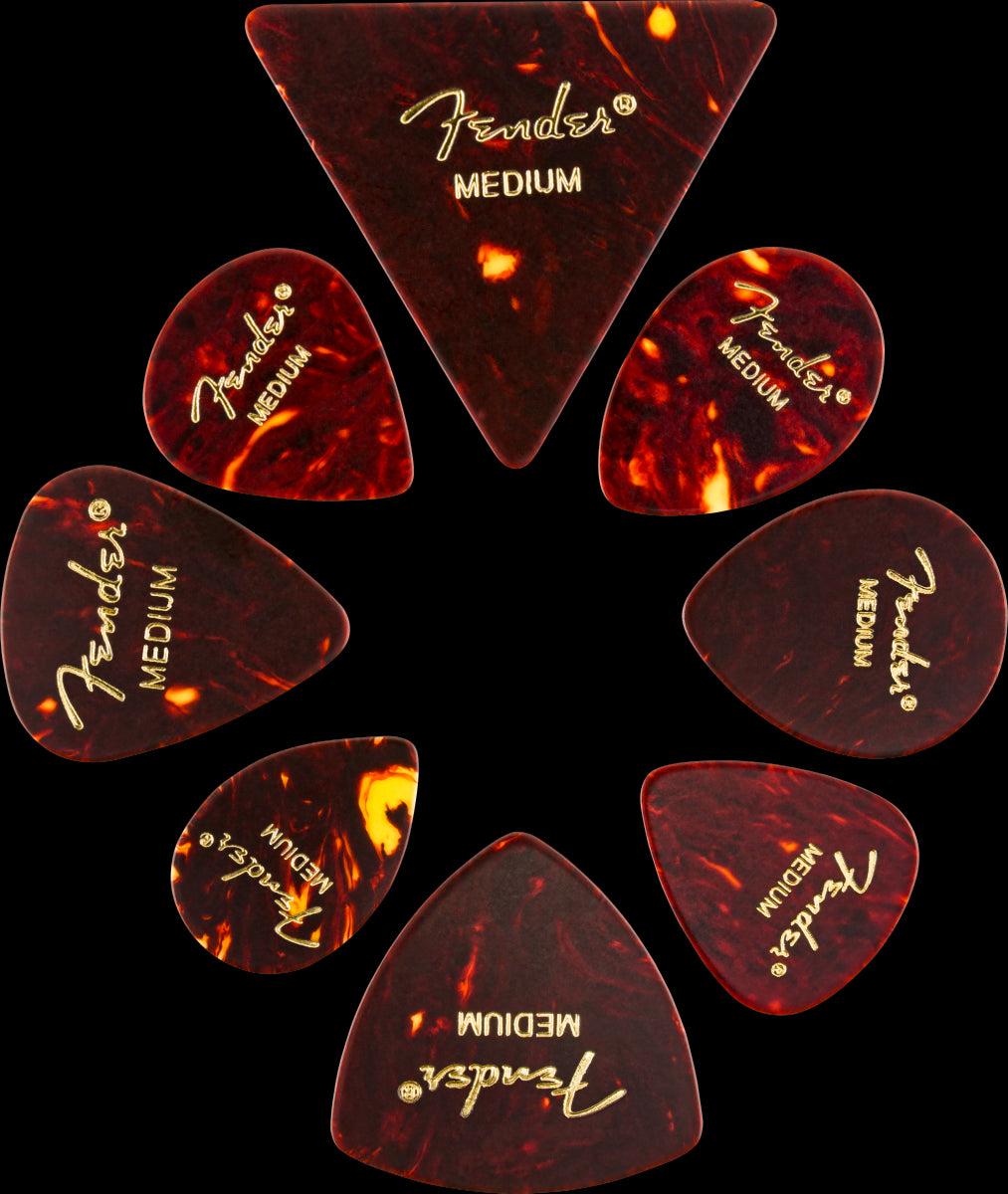 Fender All Shapes Celluloid Medley Tort Shell Med (8)