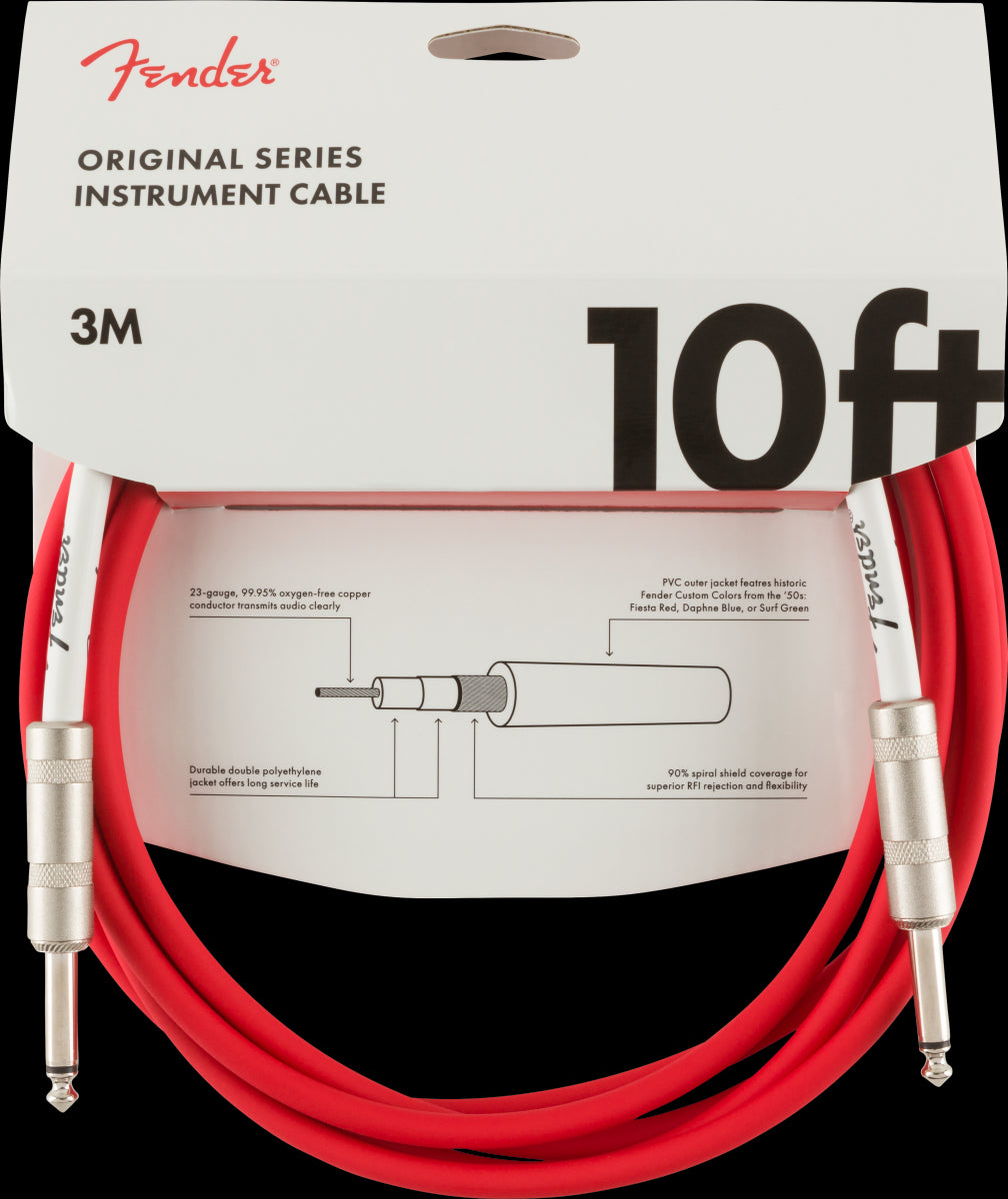 Fender Original Series 10 Foot Guitar Cable Fiesta Red