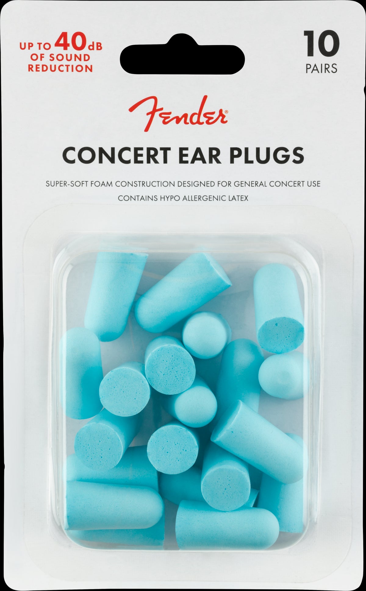 Fender Concert Ear Plugs in Daphne Blue (10 Pair)