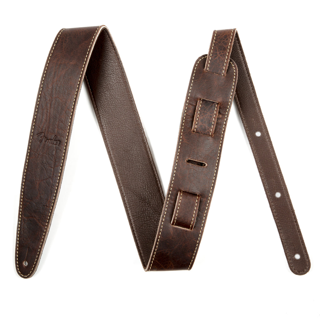 Fender Artisan Crafted 2in Leather Guitar Strap in Brown