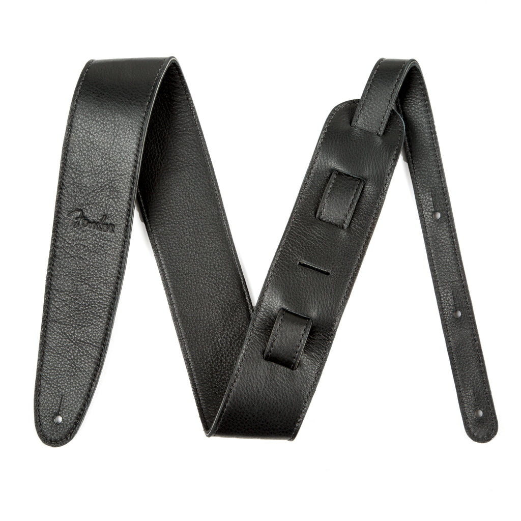 Fender Artisan Crafted 2.5in Leather Guitar Strap in Black