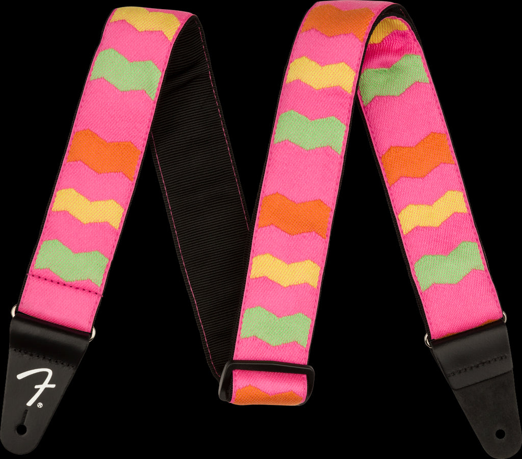 Fender MonoNeon Woven Neon Pink Guitar Strap -2 inch