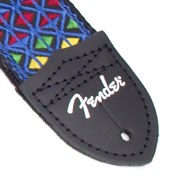 Fender Eric Johnson The Walter" Signature Guitar Strap in Blue with Multi-Colored Triangle Pattern"