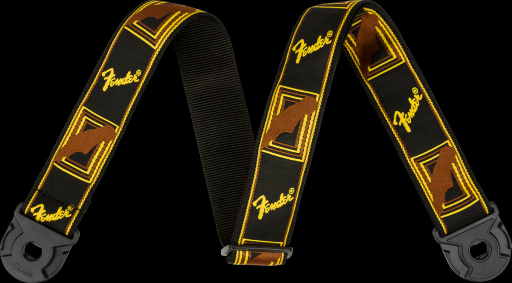 Fender Quick Grip Mono Guitar Strap in Black/Yellow/Brown