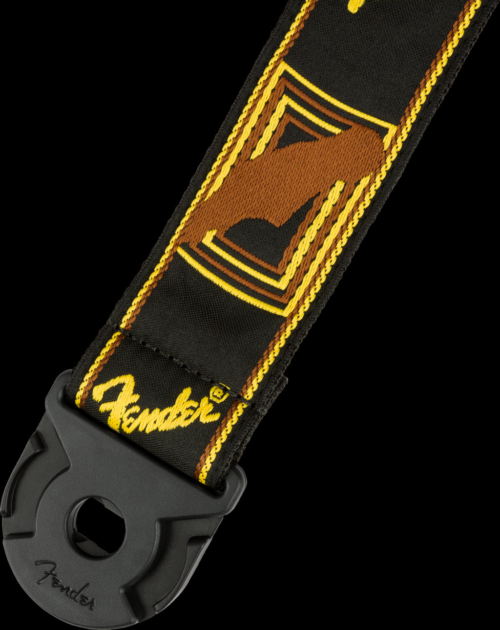 Fender Quick Grip Mono Guitar Strap in Black/Yellow/Brown