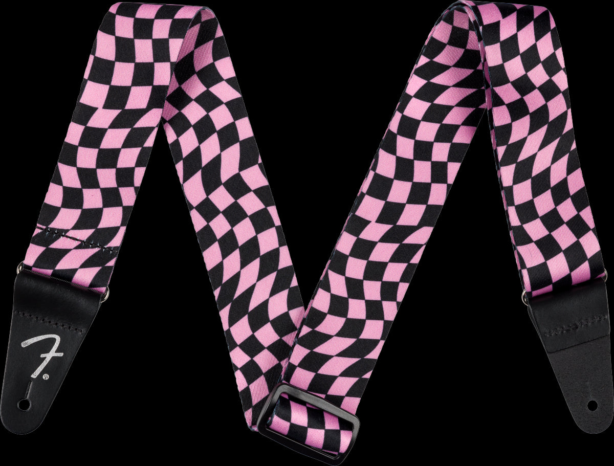 Fender Wavy Checker Poly Strap Pnk