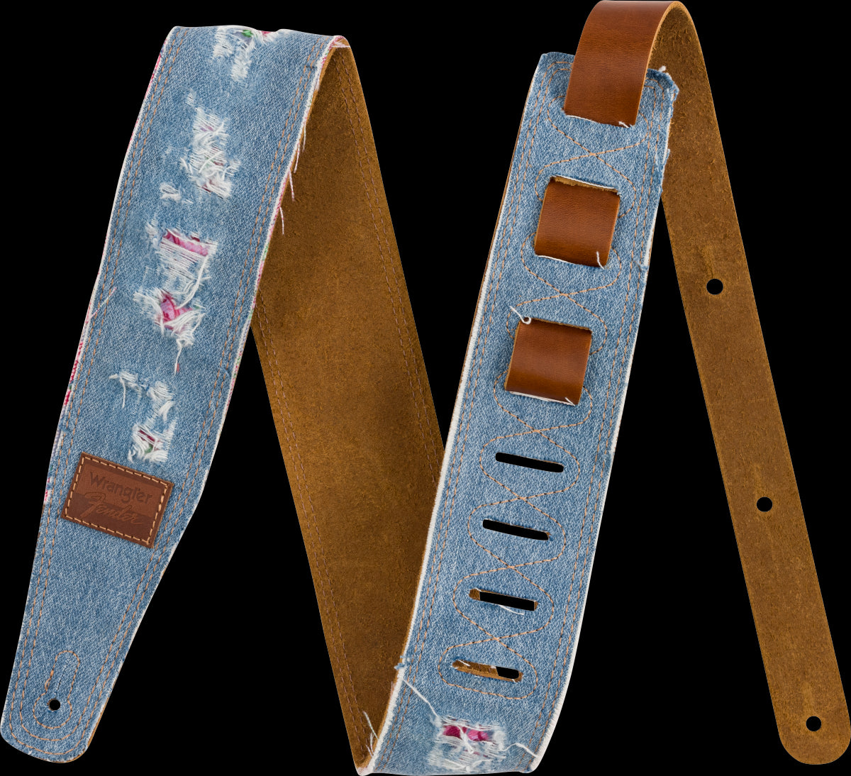 Fender x Wrangler Ripped Denim Strap in Indigo