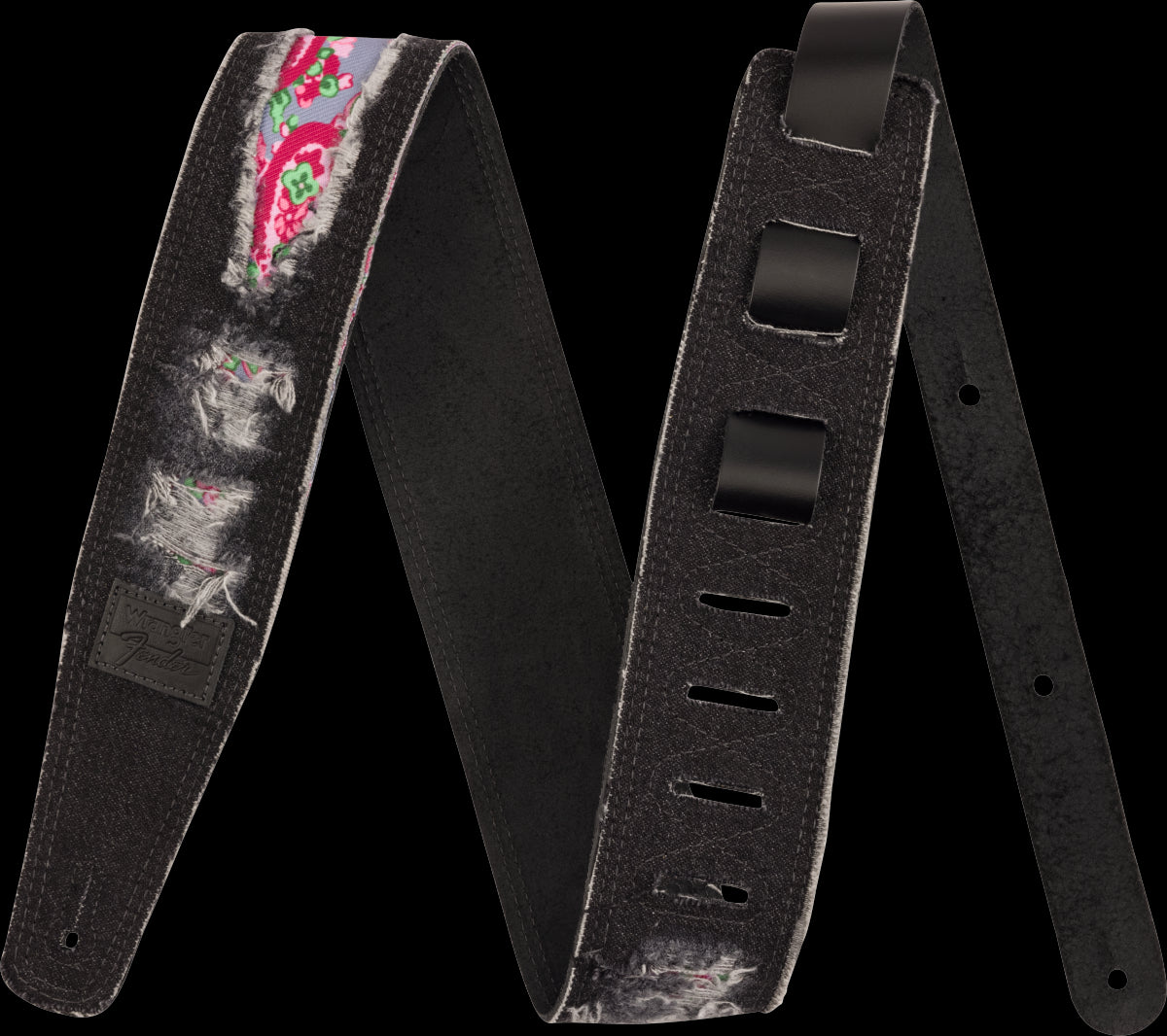 Fender x Wrangler Ripped Denim Strap in Black