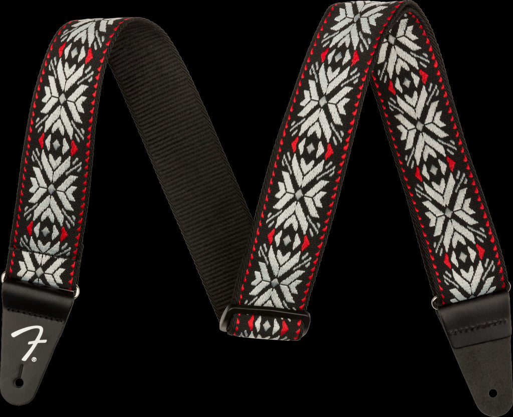 Fender Pasadena Woven Strap Red Snowflake 2 inch