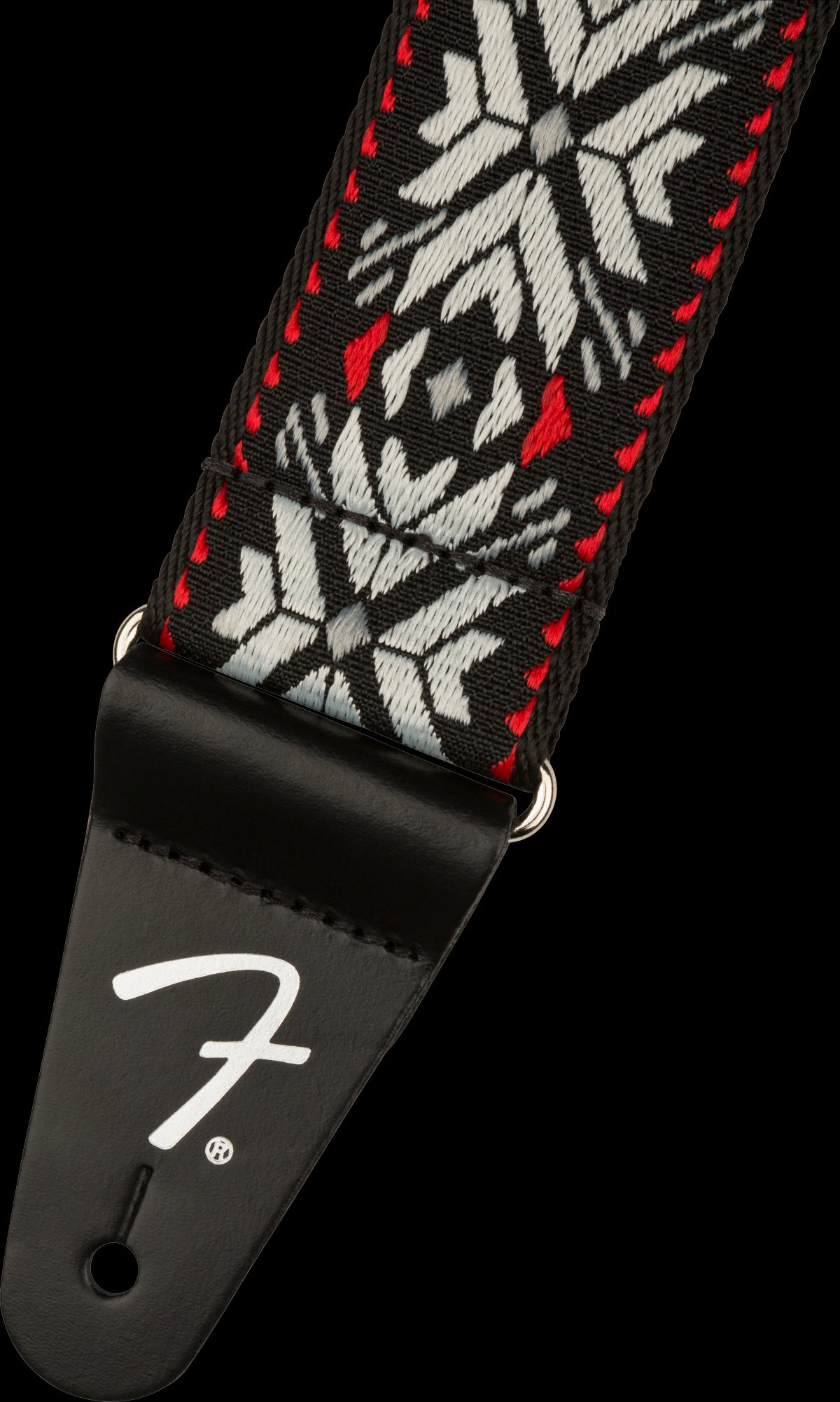 Fender Pasadena Woven Strap Red Snowflake 2 inch