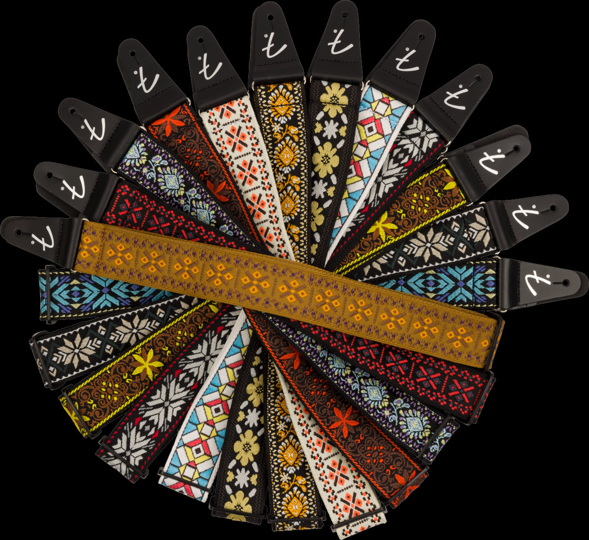 Fender Pasadena Woven Strap Yellow Lotus 2 inch