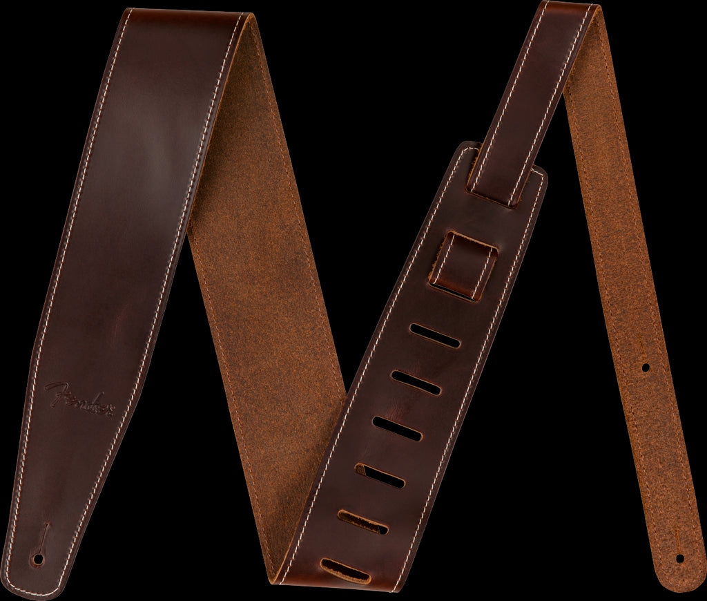Fender Broken-In Leather 2.5in Guitar Strap in Brown