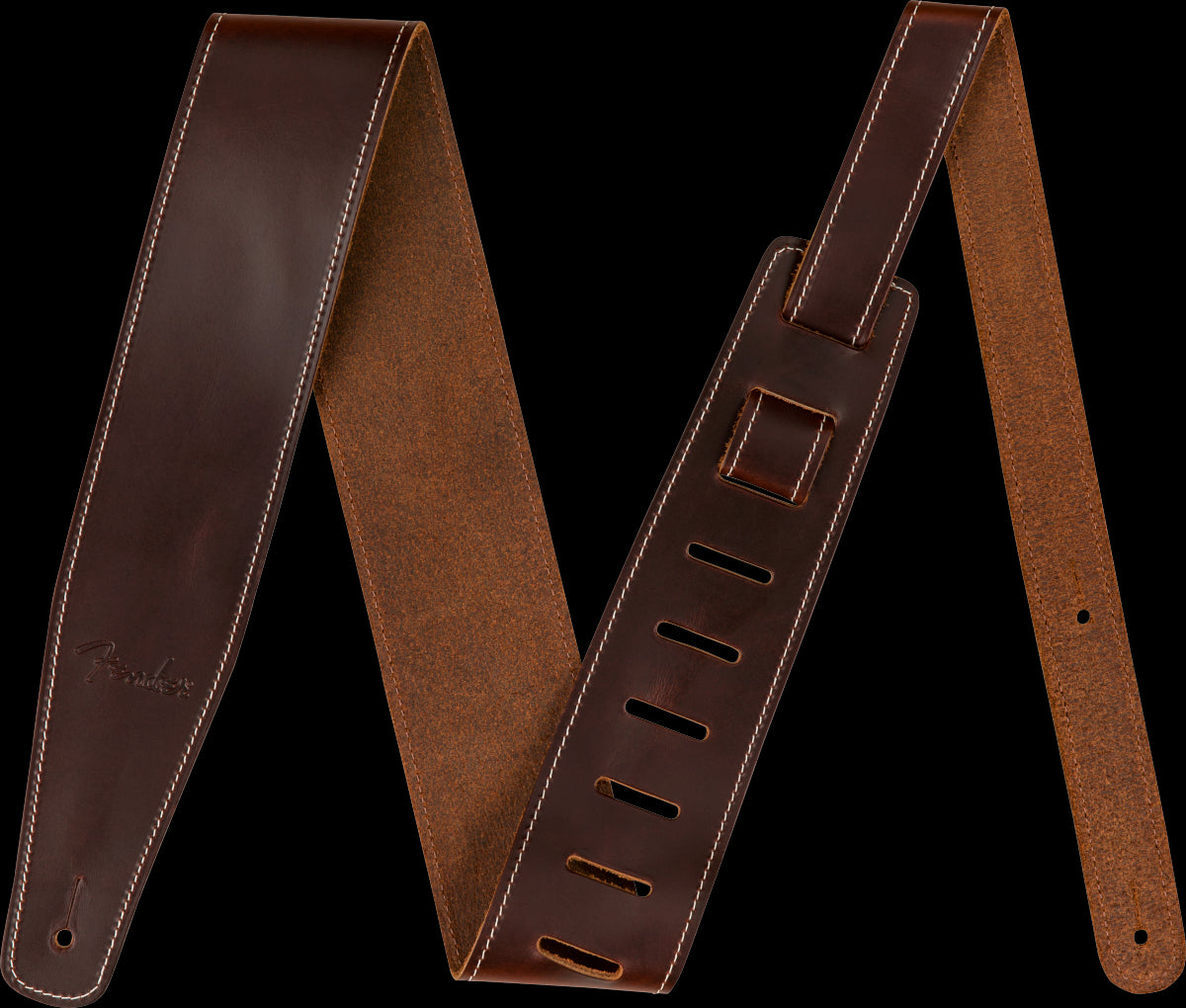 Fender Broken-In Leather 2.5in Guitar Strap in Brown