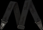 Fender WeighLess Running 2" Logo Strap - Black/Black