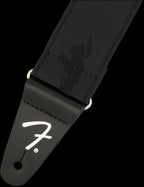 Fender WeighLess Running 2" Logo Strap - Black/Black