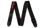 Fender Black Poly 2in Guitar Strap with Red Fender Logo