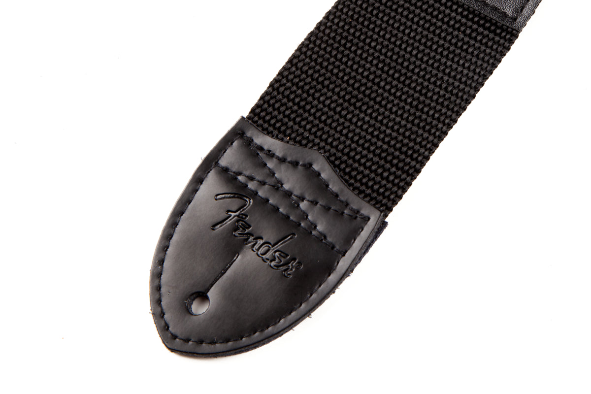 Fender Black Poly 2in Guitar Strap with Red Fender Logo