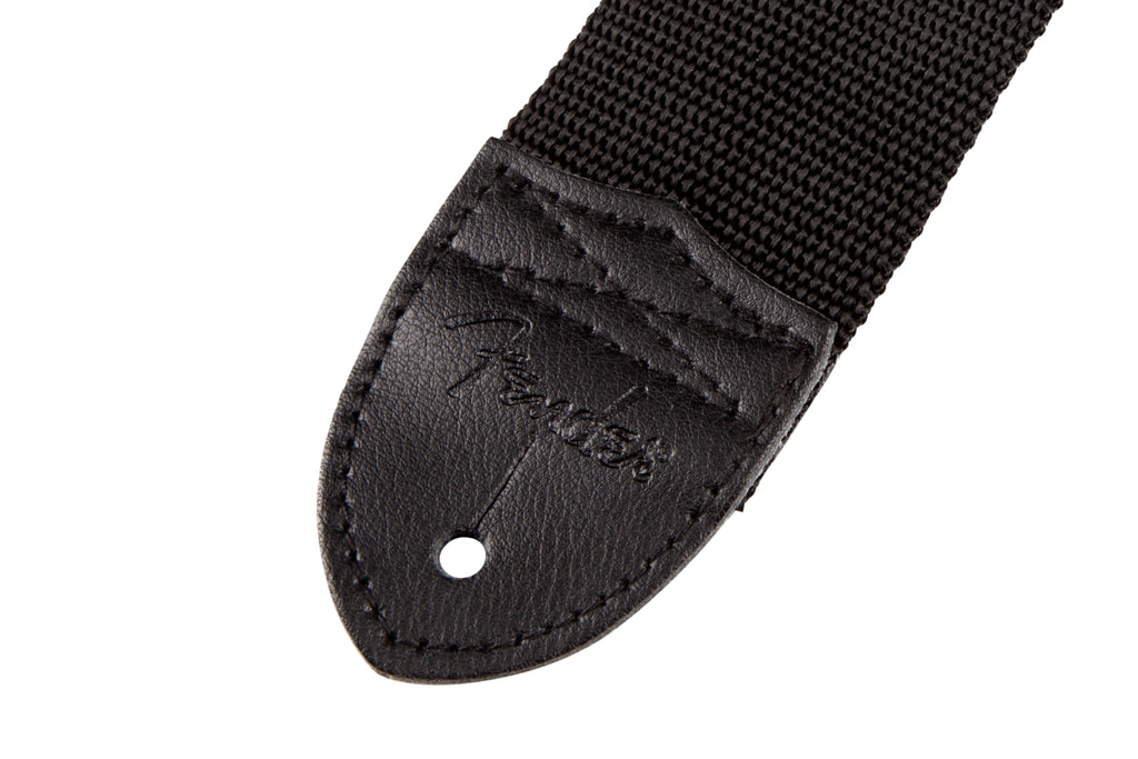 Fender Black Poly 2 inch Guitar Strap with Grey Fender Logo