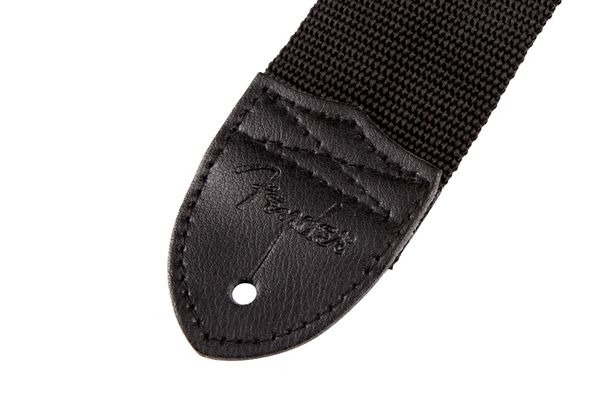 Fender Black Poly 2 inch Guitar Strap with Grey Fender Logo