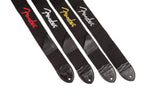 Fender Black Poly 2in Guitar Strap with Yellow Fender Logo