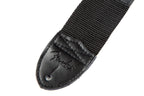 Fender Black Polyester 2in Guitar Strap with White Fender Logo
