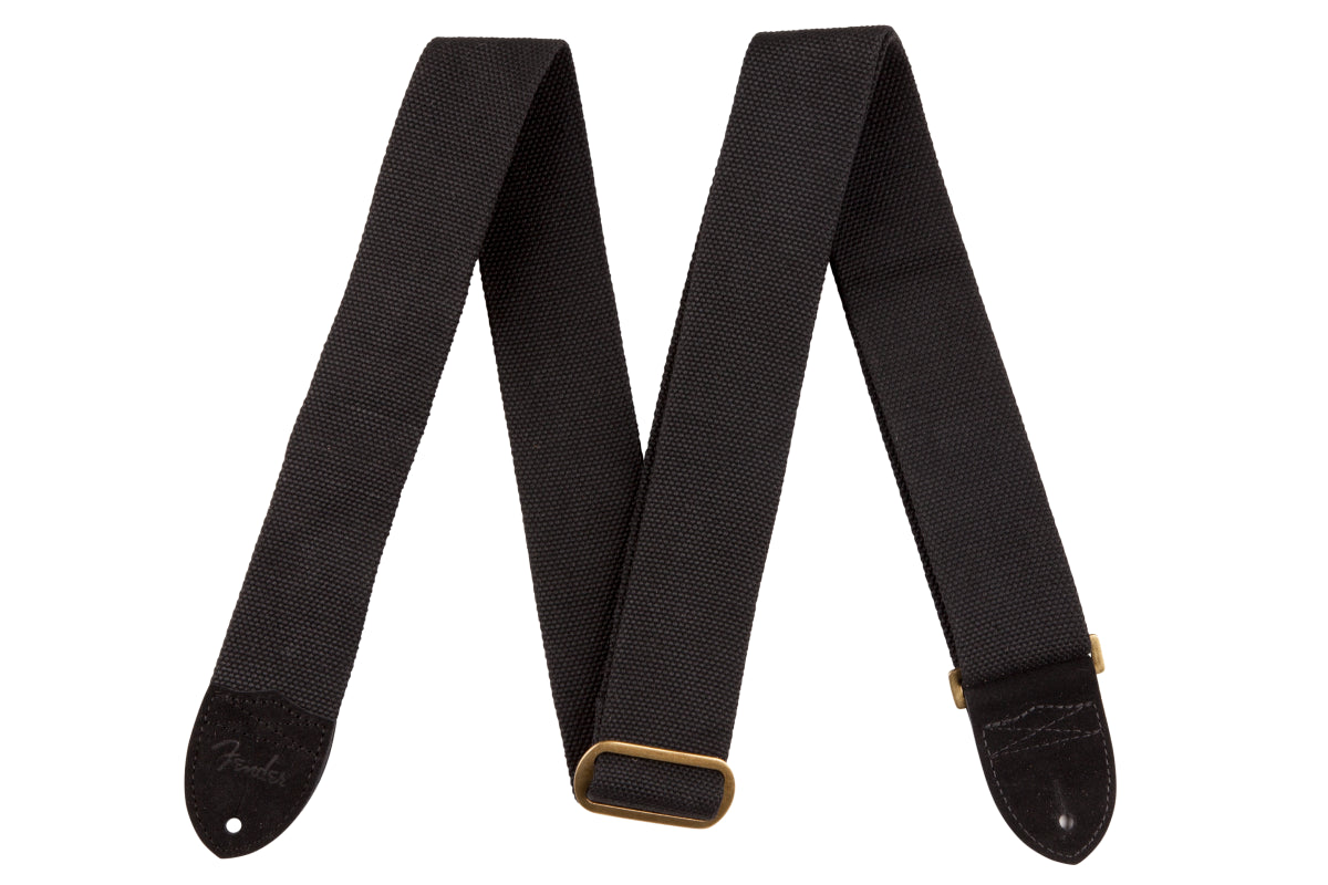 Fender Cotton/Leather Guitar Strap in Black