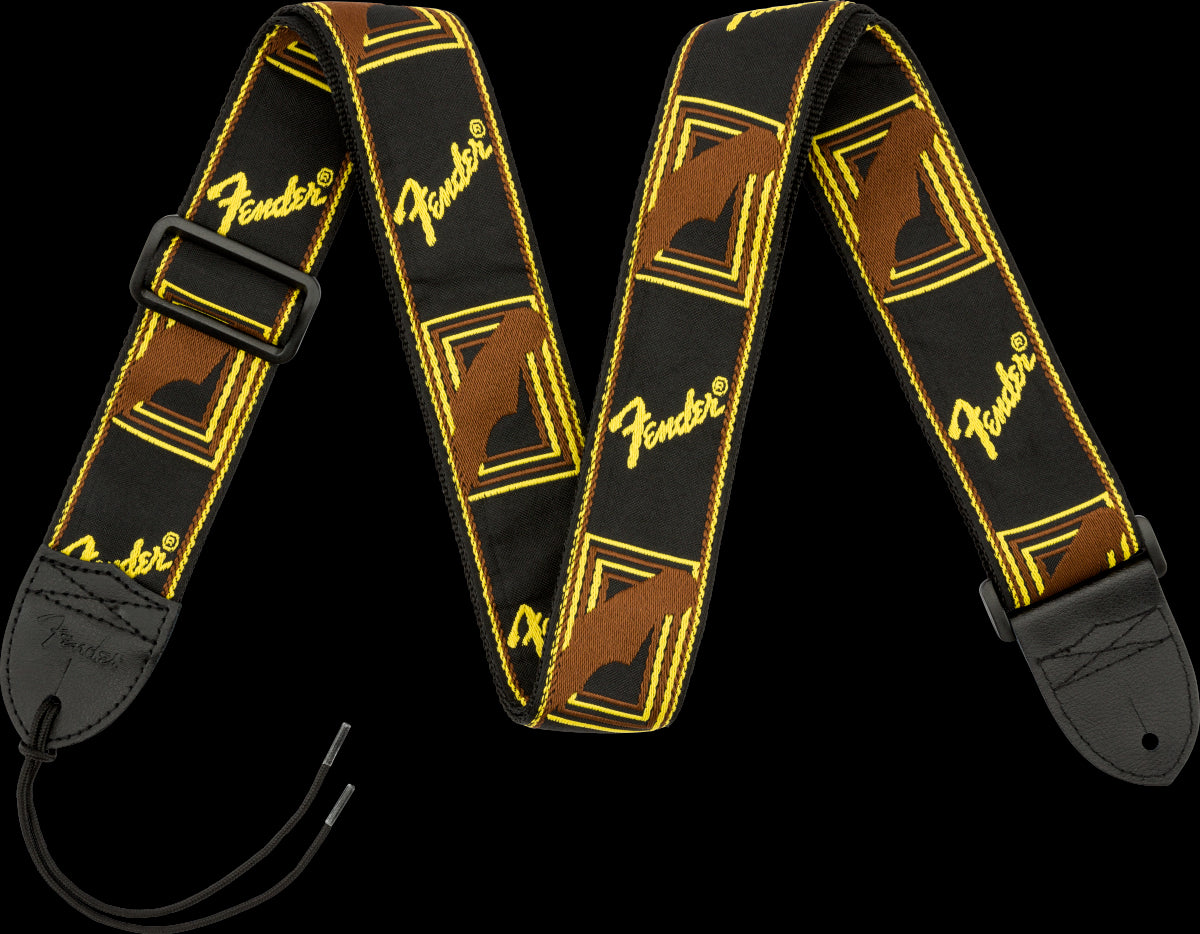 Fender Monogrammed 2" Strap - Black/Yellow/Brown