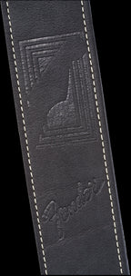 Fender Monogram Leather Guitar Strap in Black