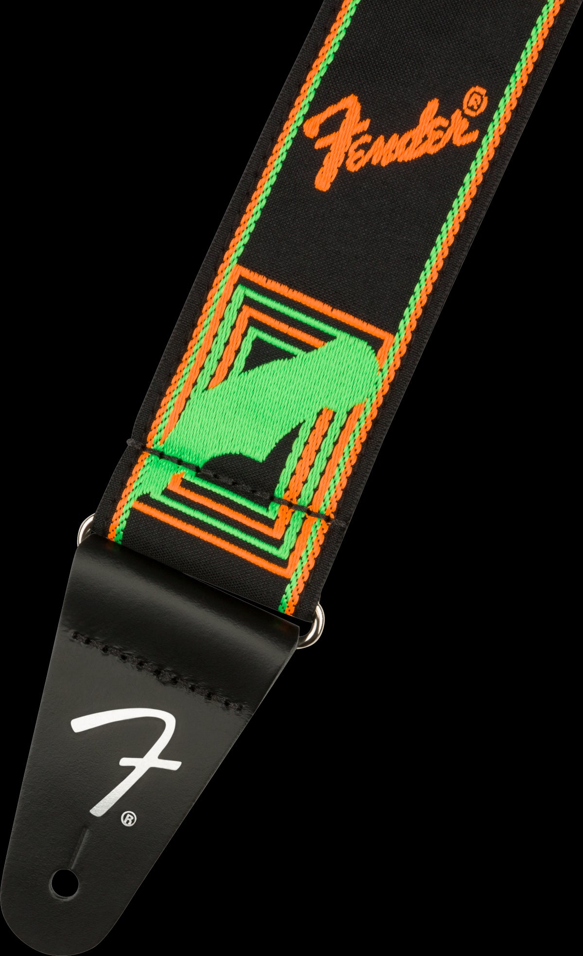 Fender Neon Monogrammed 2" Strap - Green/Orange