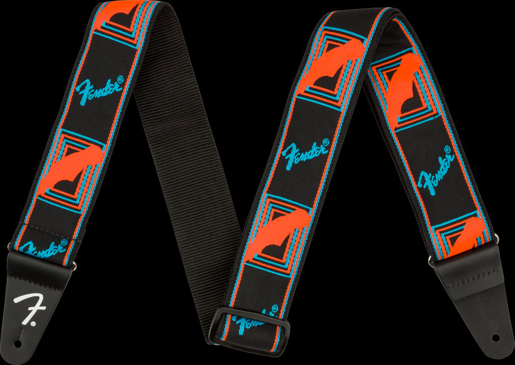 Fender Neon Monogrammed 2" Guitar Strap - Blue/Orange