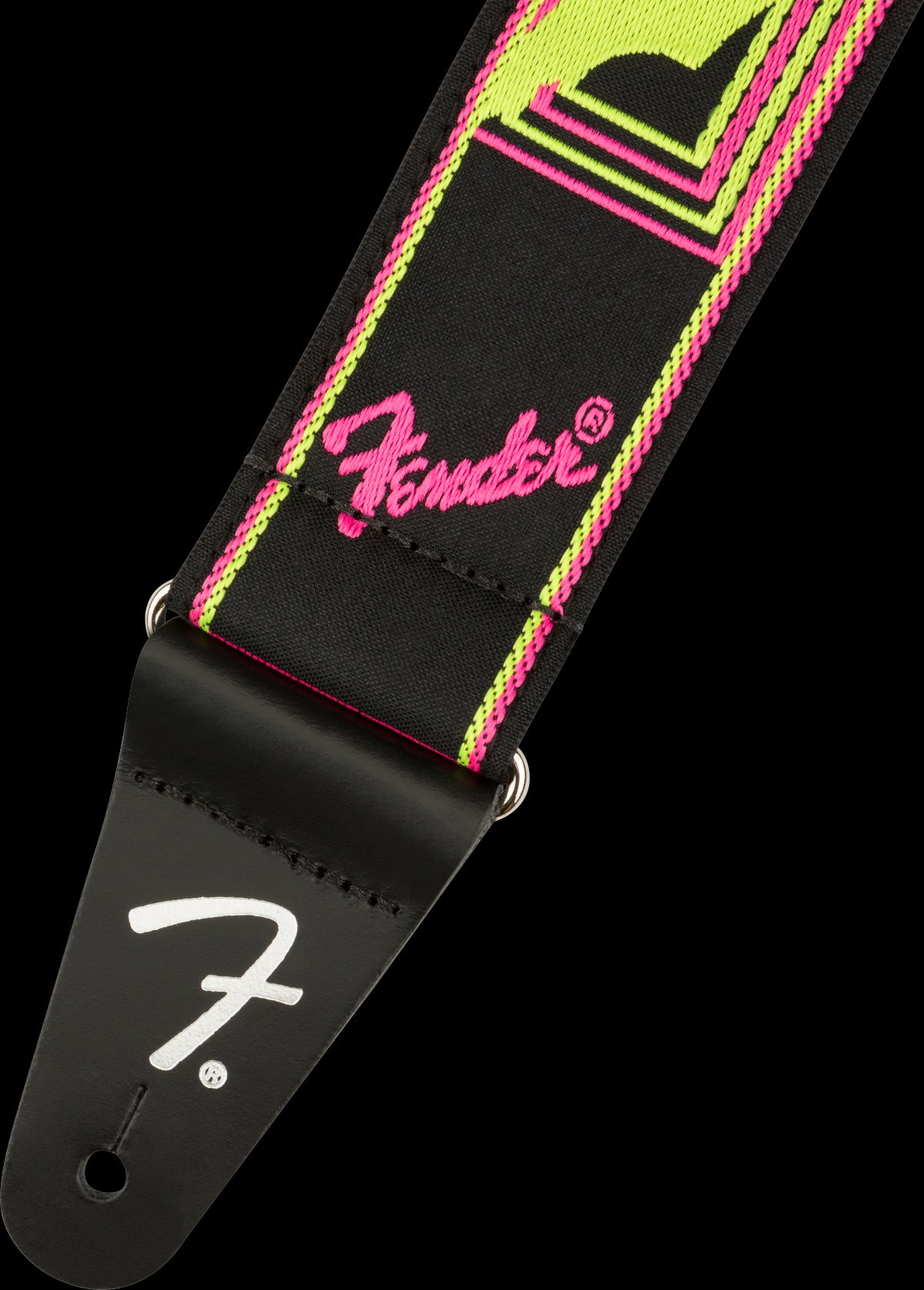 Fender Neon Monogrammed Guitar Strap - Yellow/Pink