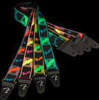 Fender Neon Monogrammed Guitar Strap - Yellow/Pink