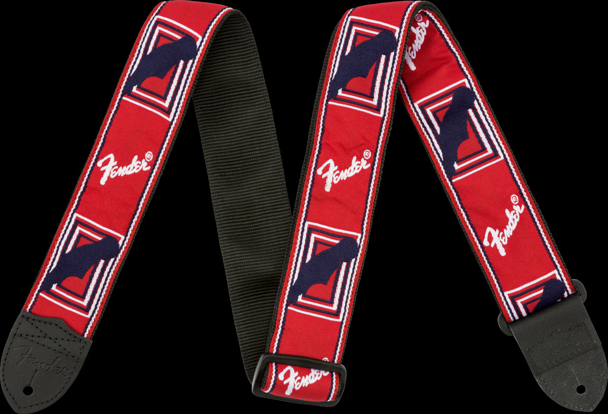 Fender Monogrammed 2in Guitar Strap in Red/White/Blue