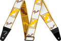 Fender WeighLess Monogrammed 2in Guitar Strap in White/Brown/Yellow