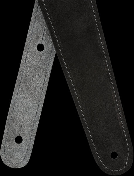 Fender Reversible Suede 2in Guitar Strap in Black/Gray
