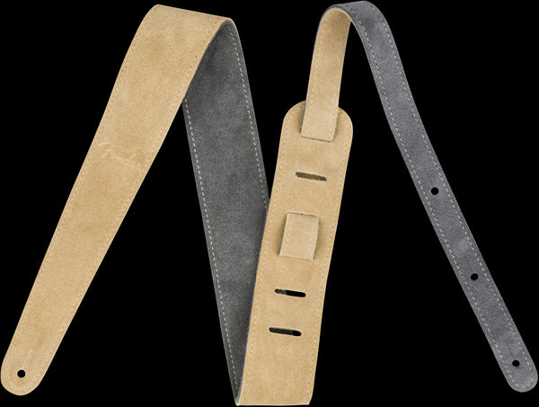 Fender Reversible Suede 2in Guitar Strap in Gray/Tan