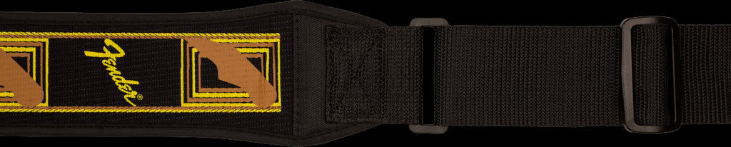 Fender Swell Neoprene Logo Strap 2.5" Black/Yellow/Brown
