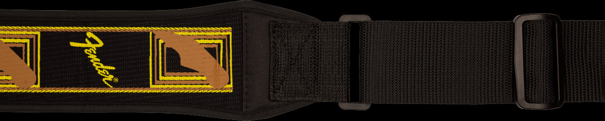 Fender Swell Neoprene Logo Strap 2.5" Black/Yellow/Brown