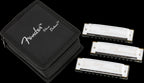 Fender Blues Dlx Harmonica Pack of 3 Case