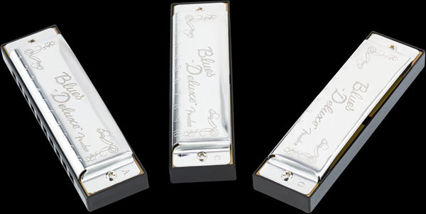 Fender Blues Dlx Harmonica Pack of 3 Case