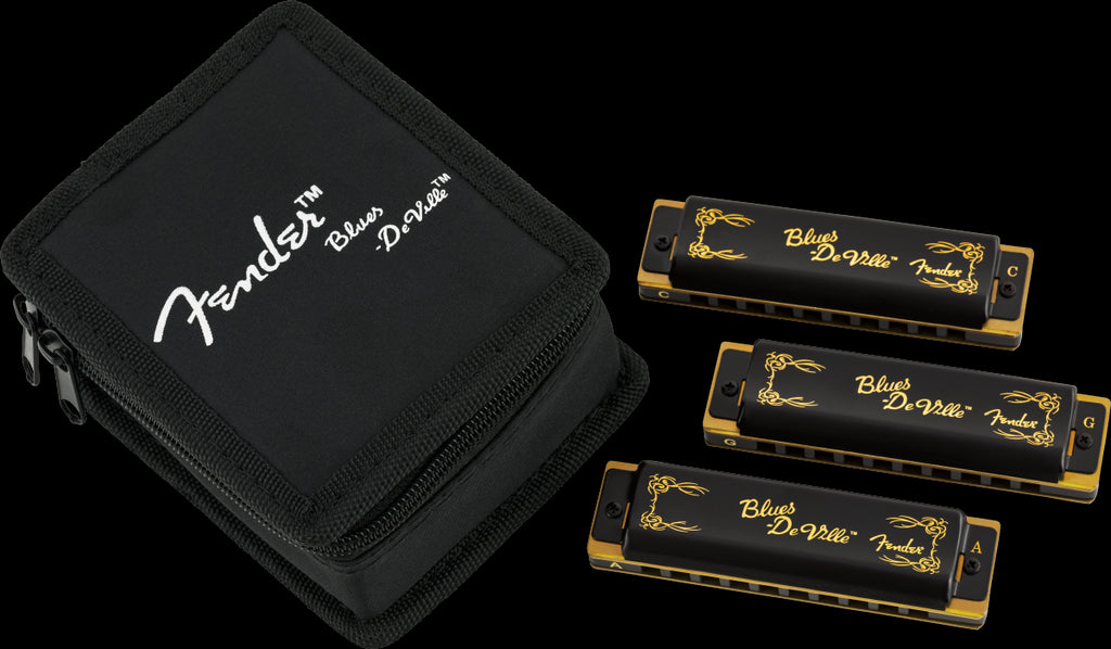 Fender Blues DeVille Harmonica Pack of 3 Case